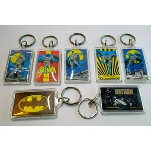Batman Keychain Lot Of 7 Different Licensed Official DC Comics Superhero's 1980s